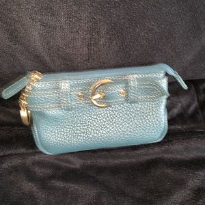 Stylish wristlet with gold buckle